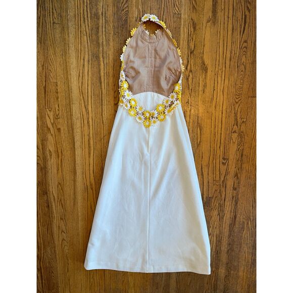 Vintage Lilli Diamond California White Daisy Bodice Maxi Dress  Women's Sz Small - Picture 7 of 12